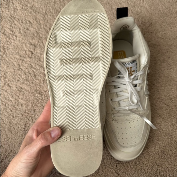 EsseUtEsse- White Mid Top La Guizza Designer Python Leather Sneakers - Picture 4 of 9